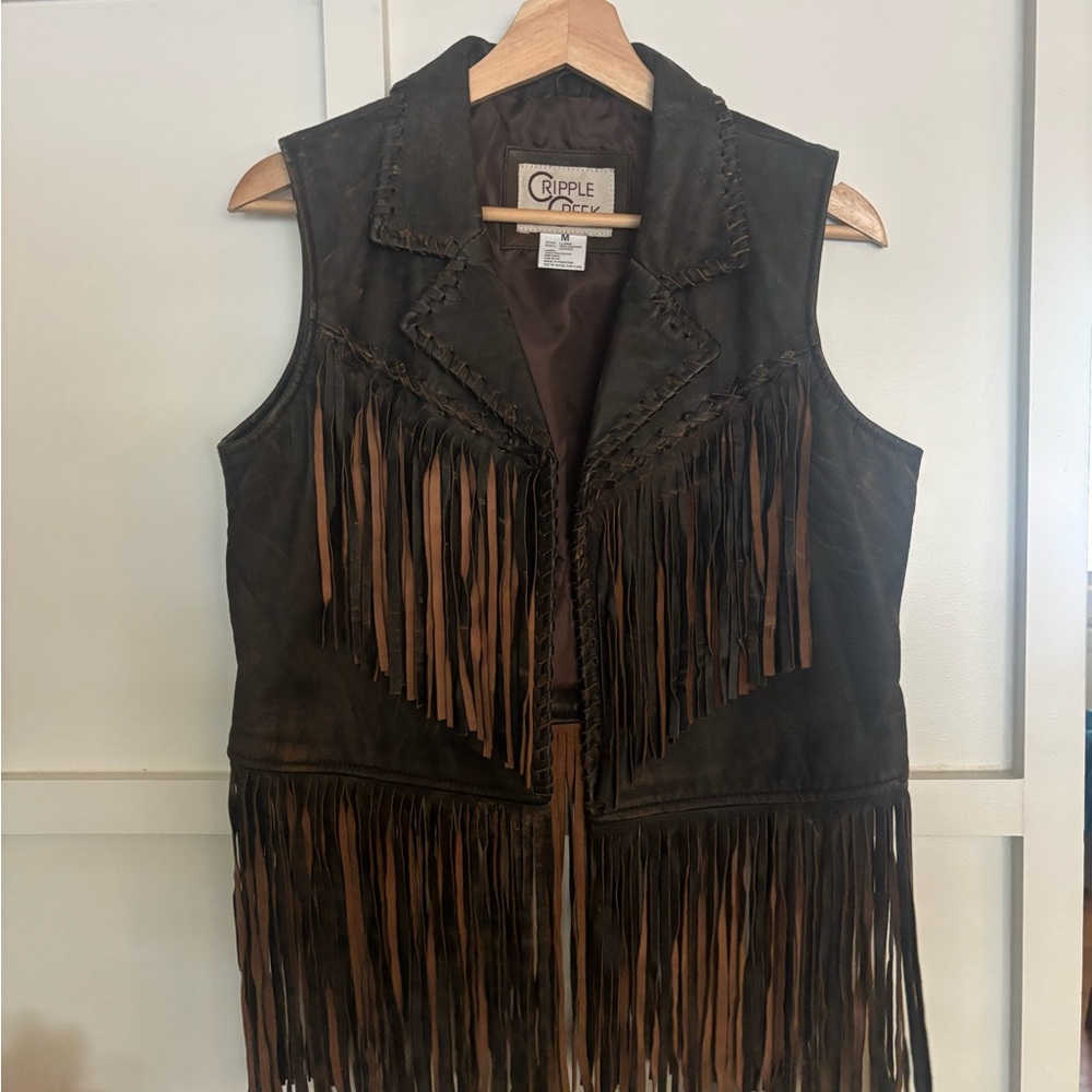 Cripple Creek Women's Dark Brown Fringe Vest